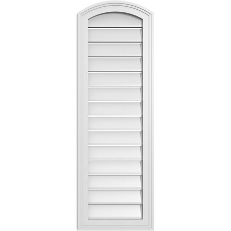 Ekena Millwork Arch Top Surface Mount PVC Gable Vent: Non-Functional, w/2"W x 1-1/2"P Brickmould Frame, 14"W x 40"H GVPAR14X4002SN